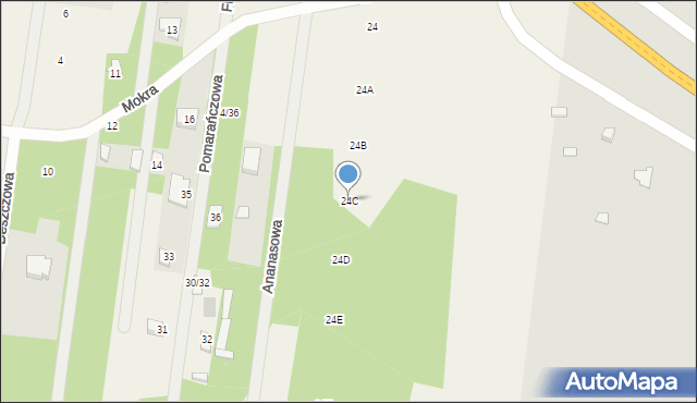 Rąbień, Mokra, 24C, mapa Rąbień
