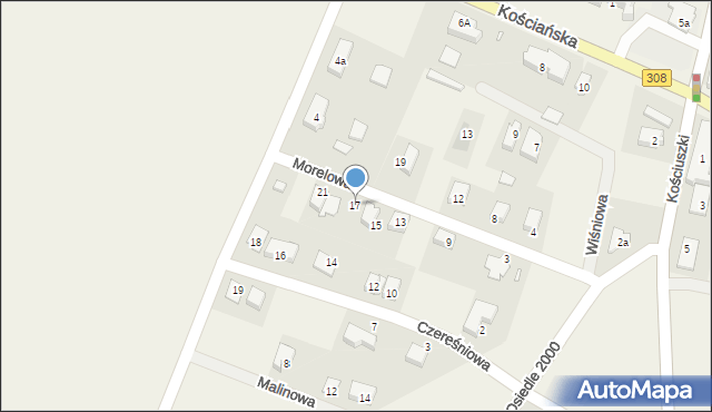 Racot, Morelowa, 17, mapa Racot