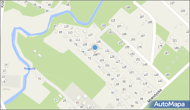 Radawa, Mołodycka, 105, mapa Radawa