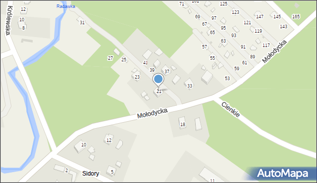 Radawa, Mołodycka, 21, mapa Radawa