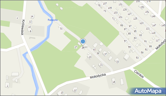 Radawa, Mołodycka, 25, mapa Radawa