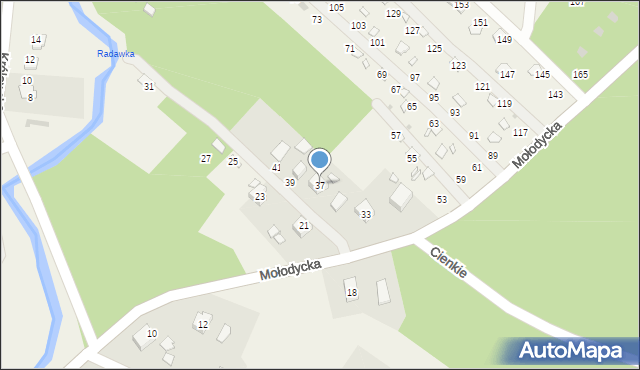 Radawa, Mołodycka, 37, mapa Radawa