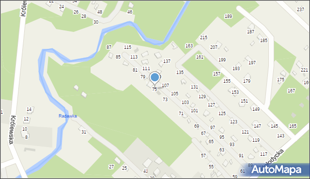 Radawa, Mołodycka, 75, mapa Radawa