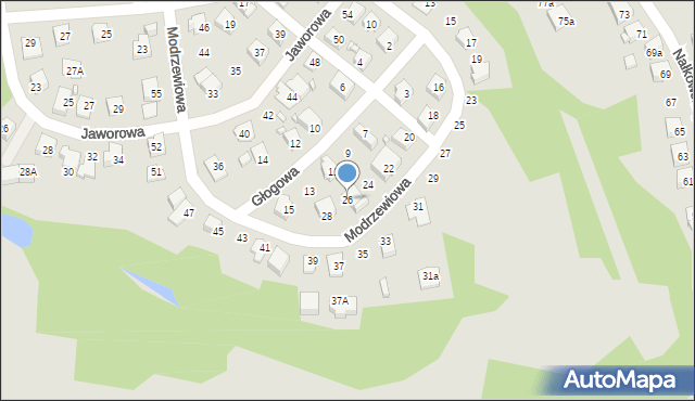 Radlin, Modrzewiowa, 26, mapa Radlin