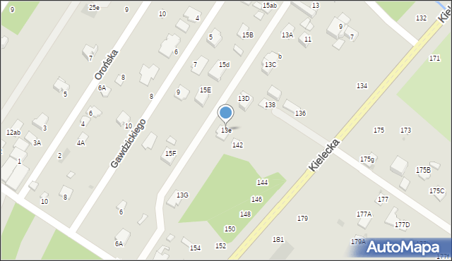 Radom, Mostowa, 13e, mapa Radomia