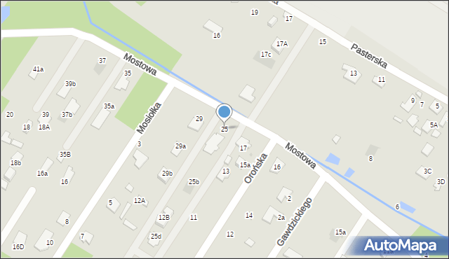 Radom, Mostowa, 25, mapa Radomia