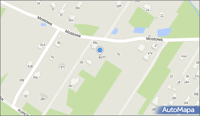 Radom, Mostowa, 53, mapa Radomia