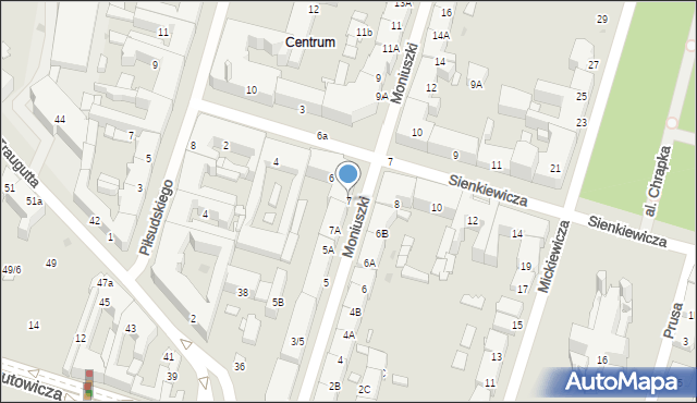 Radom, Moniuszki Stanisława, 7, mapa Radomia