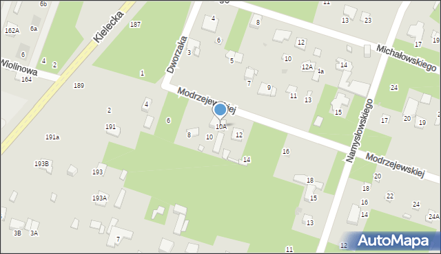 Radom, Modrzejewskiej Heleny, 10A, mapa Radomia