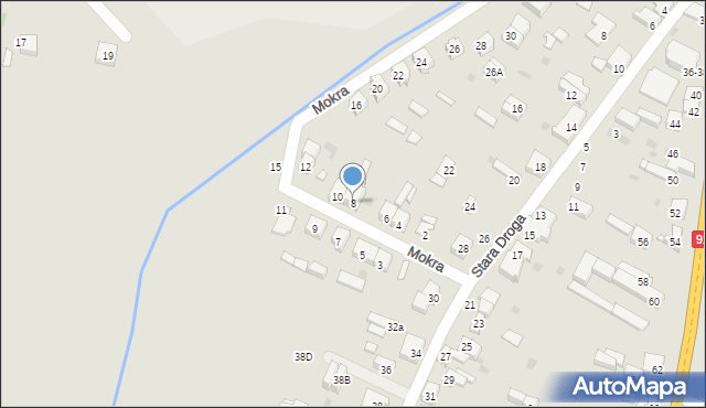 Radomsko, Mokra, 8, mapa Radomsko