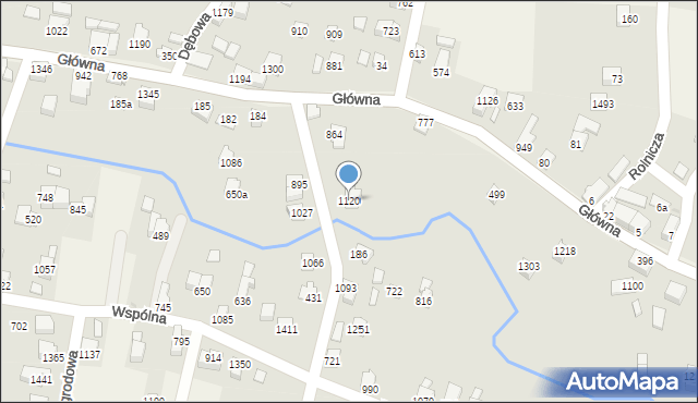 Radziechowy, Modrzewiowa, 1120, mapa Radziechowy