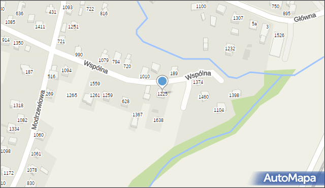 Radziechowy, Modrzewiowa, 1225, mapa Radziechowy