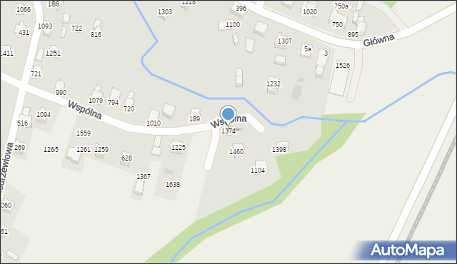 Radziechowy, Modrzewiowa, 1374, mapa Radziechowy