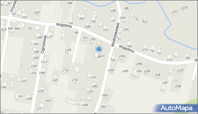 Radziechowy, Modrzewiowa, 187, mapa Radziechowy