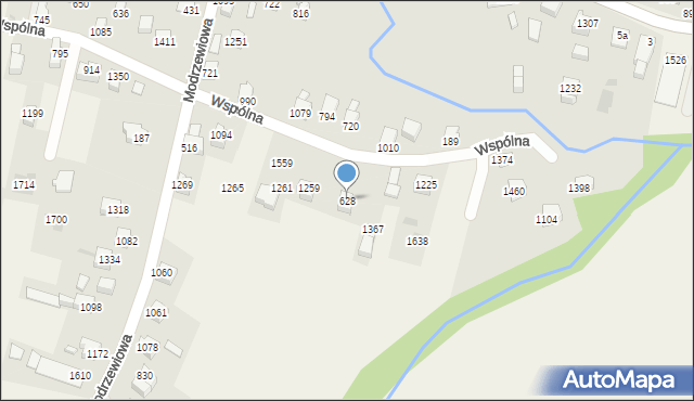 Radziechowy, Modrzewiowa, 628, mapa Radziechowy