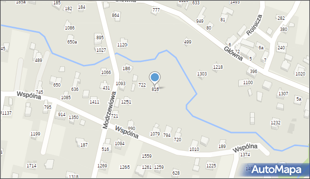 Radziechowy, Modrzewiowa, 816, mapa Radziechowy