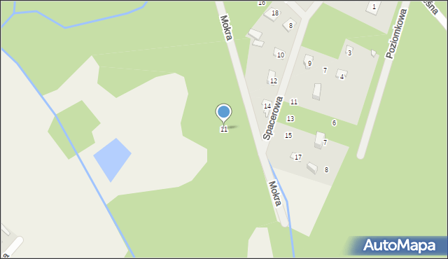 Radziejowice-Parcel, Mokra, 11, mapa Radziejowice-Parcel