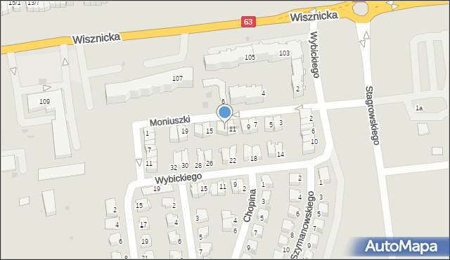 Radzyń Podlaski, Moniuszki Stanisława, 13, mapa Radzyń Podlaski