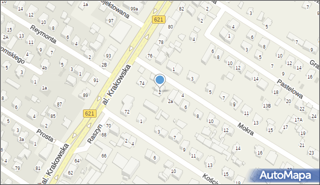 Raszyn, Mokra, 2, mapa Raszyn