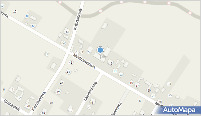 Rataje, Modrzewiowa, 7, mapa Rataje