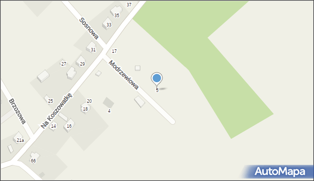 Rąty, Modrzewiowa, 5, mapa Rąty