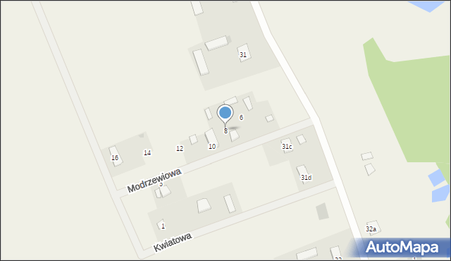 Regiel, Modrzewiowa, 8, mapa Regiel