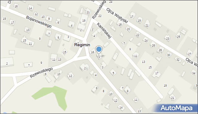 Regimin, Mościckiego Ignacego, 1, mapa Regimin