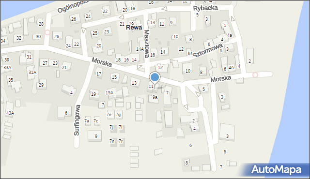 Rewa, Morska, 9, mapa Rewa