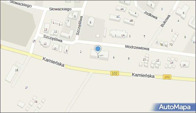 Rewal, Modrzewiowa, 4, mapa Rewal