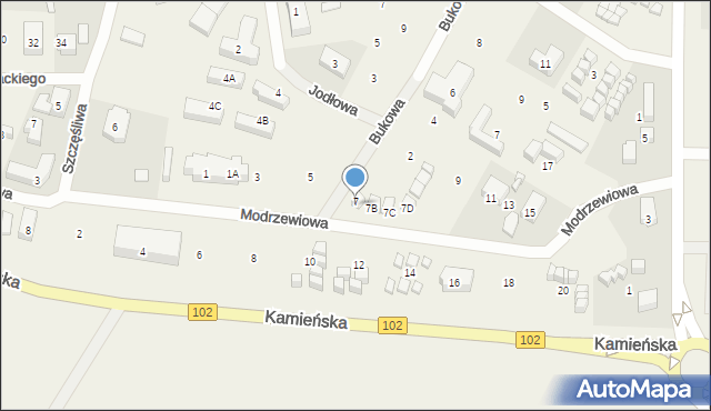 Rewal, Modrzewiowa, 7A, mapa Rewal