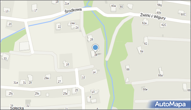 Roczyny, Modrzewiowa, 18, mapa Roczyny