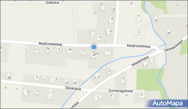 Roczyny, Modrzewiowa, 1A, mapa Roczyny