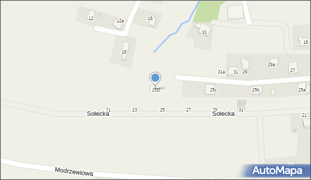 Roczyny, Modrzewiowa, 25D, mapa Roczyny