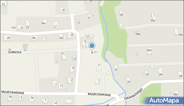 Roczyny, Modrzewiowa, 6, mapa Roczyny