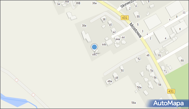 Rogalinek, Mostowa, 44C, mapa Rogalinek