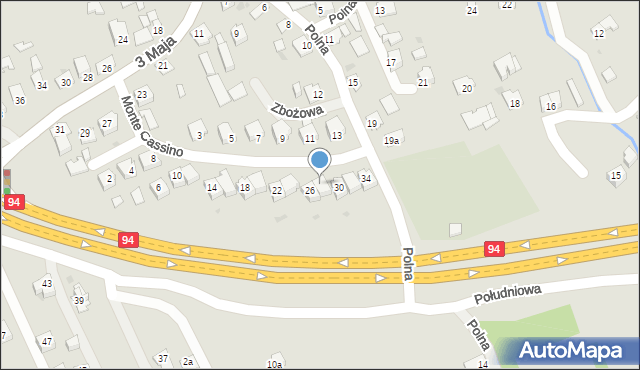 Ropczyce, Monte Cassino, 28, mapa Ropczyce