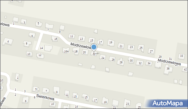 Rostworowo, Modrzewiowa, 22, mapa Rostworowo