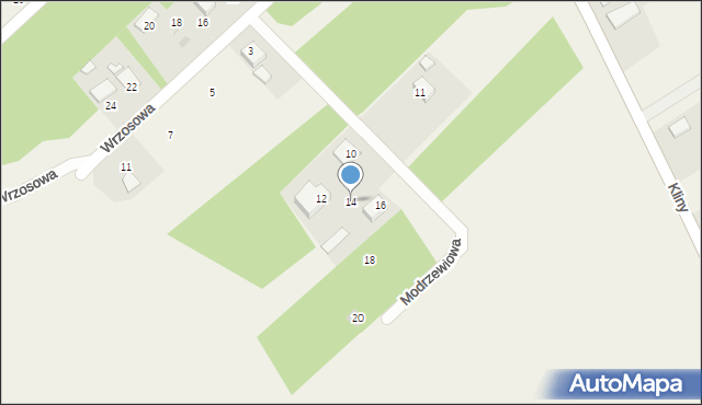 Ruda, Modrzewiowa, 14, mapa Ruda