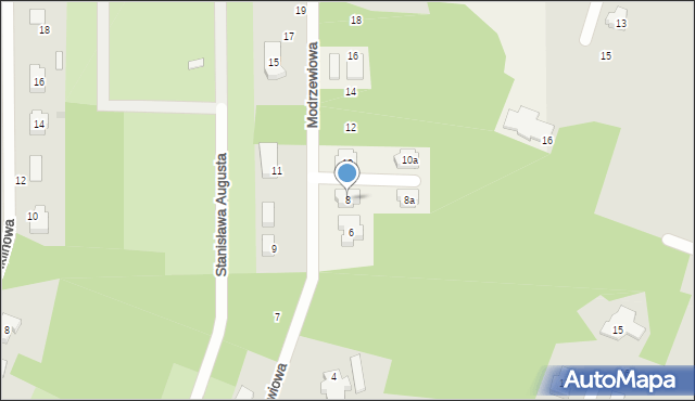 Ruda-Bugaj, Modrzewiowa, 8, mapa Ruda-Bugaj