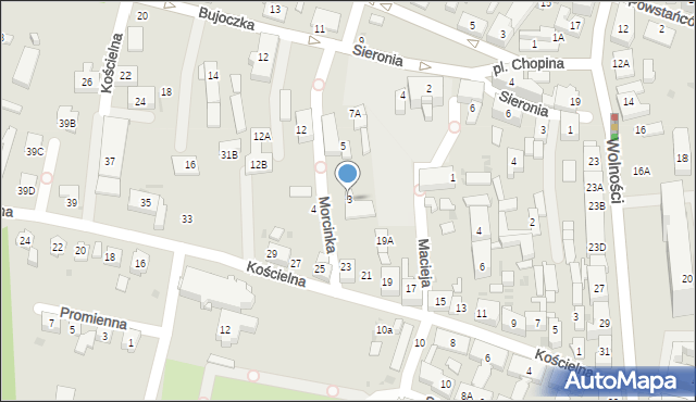 Ruda Śląska, Morcinka Gustawa, 3, mapa Rudy Śląskiej