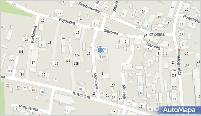 Ruda Śląska, Morcinka Gustawa, 5, mapa Rudy Śląskiej