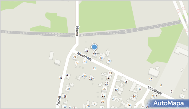 Ruda Śląska, Mostowa, 32, mapa Rudy Śląskiej