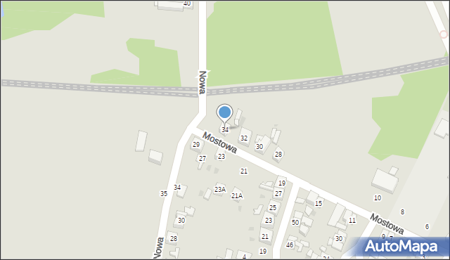 Ruda Śląska, Mostowa, 34, mapa Rudy Śląskiej