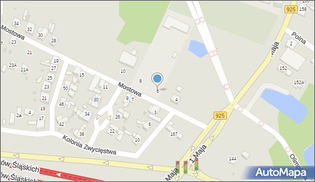 Ruda Śląska, Mostowa, 6, mapa Rudy Śląskiej