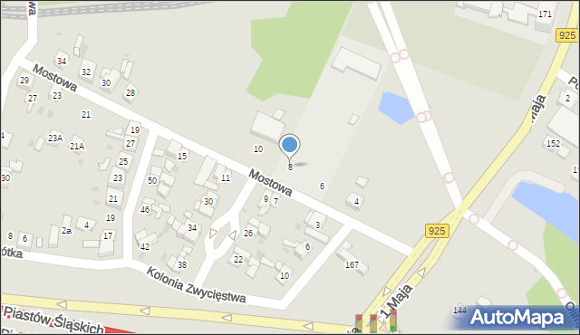 Ruda Śląska, Mostowa, 8, mapa Rudy Śląskiej