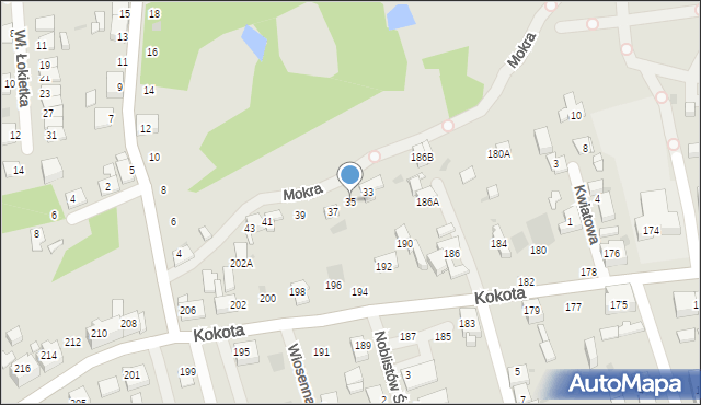 Ruda Śląska, Mokra, 35, mapa Rudy Śląskiej