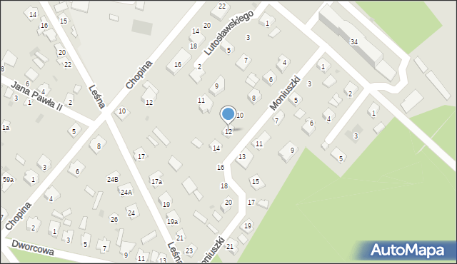 Rudnik nad Sanem, Moniuszki Stanisława, 12, mapa Rudnik nad Sanem