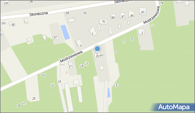 Rudnik Wielki, Modrzewiowa, 11, mapa Rudnik Wielki