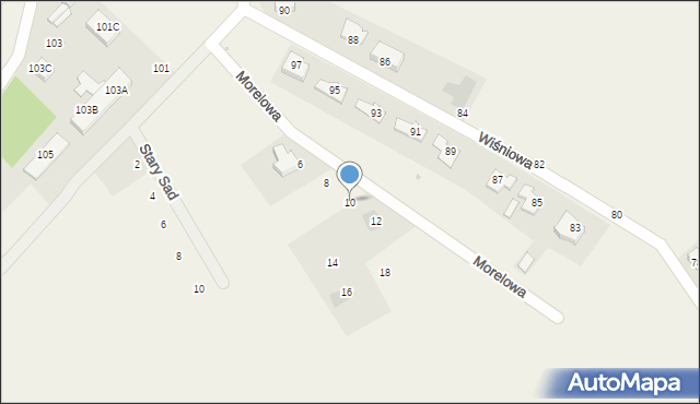Rudno, Morelowa, 10, mapa Rudno