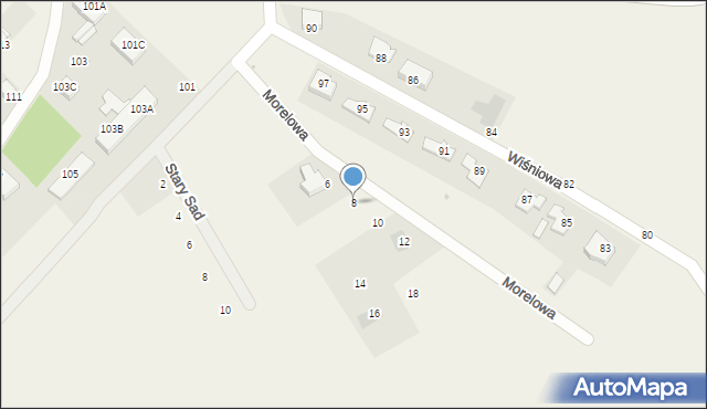 Rudno, Morelowa, 8, mapa Rudno
